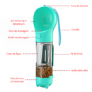 Garrafa Portátil para Pets 4 em 1