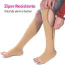 Meia de Alta Compressão Anti Varizes e Inchaço com Zíper