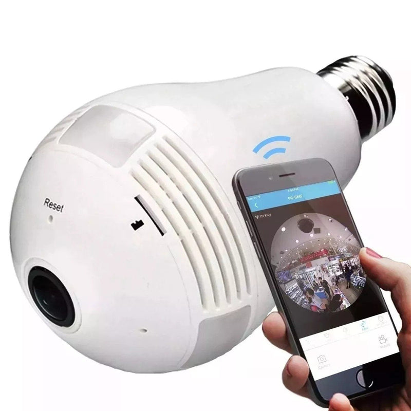 Câmera Lâmpada Espiã Wifi Visão Noturna